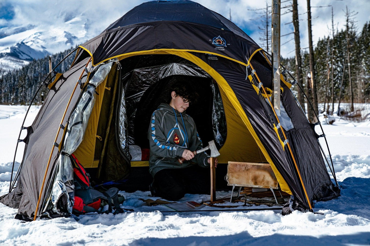 Zeta 1 - Geodesic Radiant Hot Tent with Stove Jack - Ankhiale Outdoors - Ankhiale Outdoors